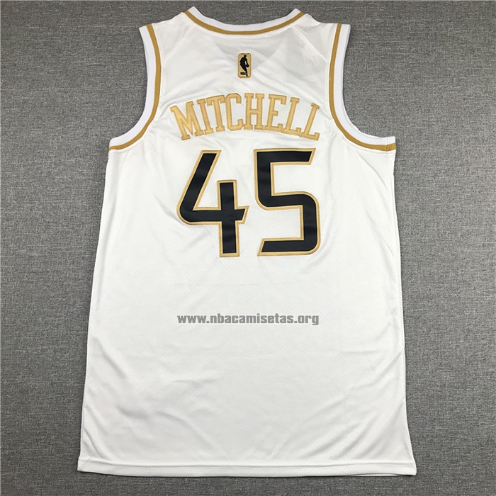 Camiseta Golden Edition Utah Jazz Donovan Mitchell NO 45 2019-20 Blanco